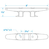 Seachoice Plastic Open Base 8 In. Boat Dock and Anchor Line Cleat, Black Finish - 30841 - official Seachoice product image 5