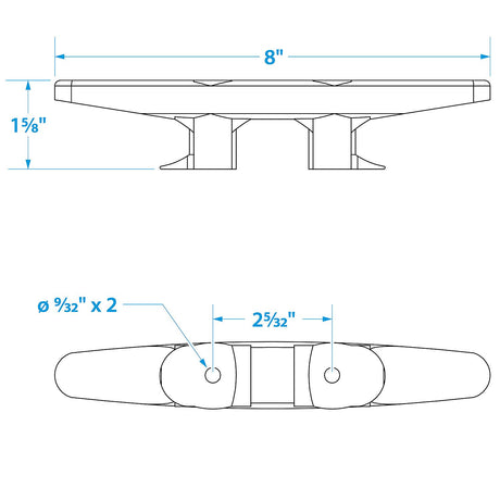 Seachoice Plastic Open Base 8 In. Boat Dock and Anchor Line Cleat, Black Finish - 30841 - official Seachoice product image 5