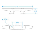 Seachoice Black Plastic Cleat, 10 in. Long, 1 in. Max Rope Size - 30861 - official Seachoice product image 2