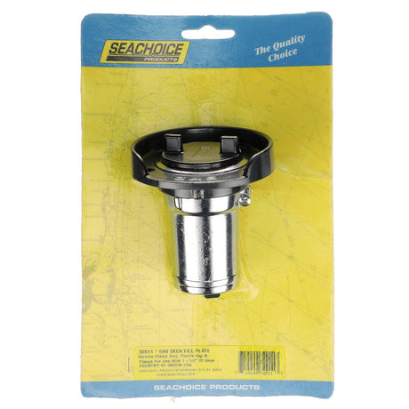 Seachoice Deck Mount Gas Fill Plate w/ Plastic Cap, Chrome-Plated Zinc, Includes Ground Screw and Cap Tether Strap - SC50-32011 - official Seachoice product image 3