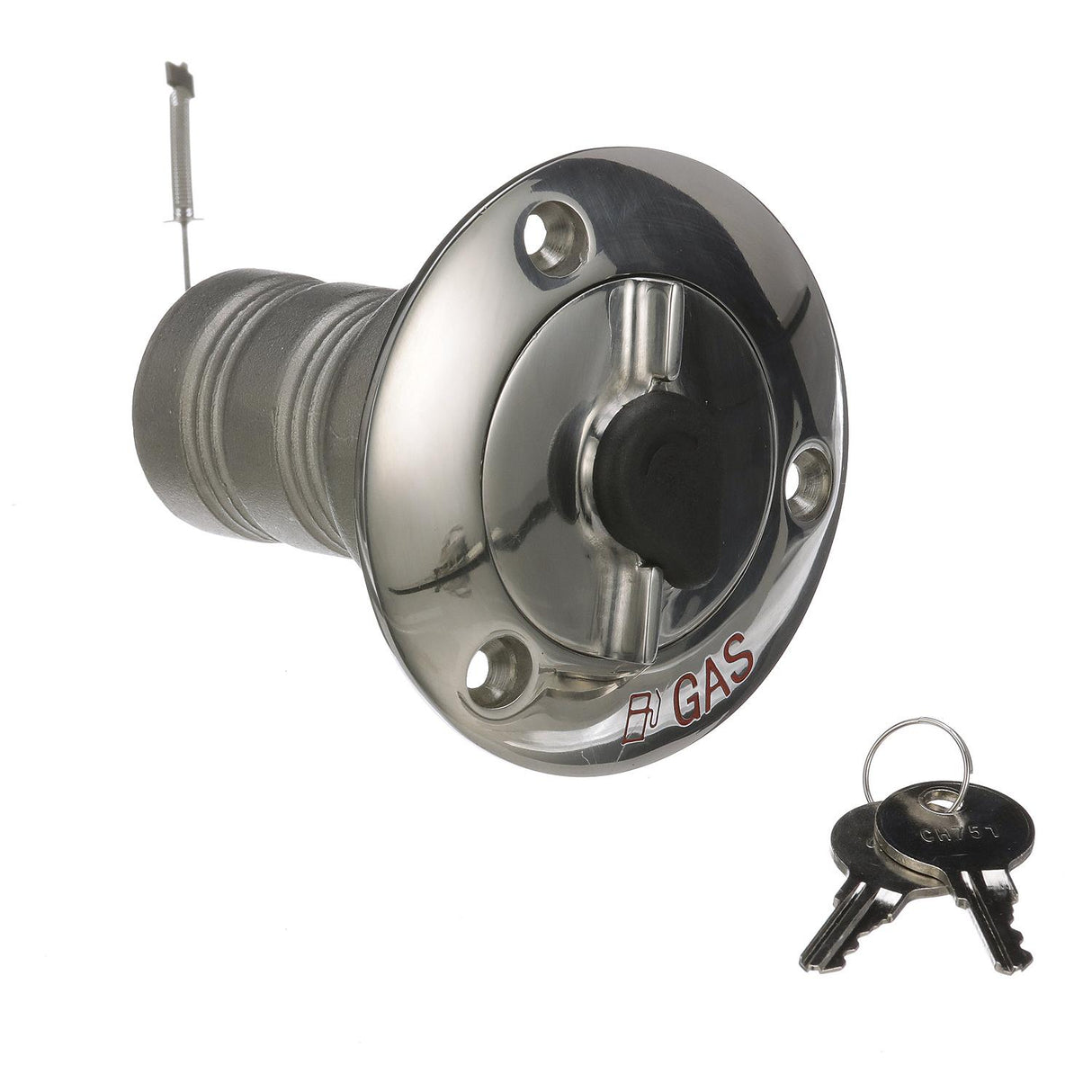 Seachoice 32051 Deck Mount Gas Fill Plate w/ Locking Cap, Cast 316 Stainless Steel, Includes 2 Keys - 32051 - official Seachoice product image 4