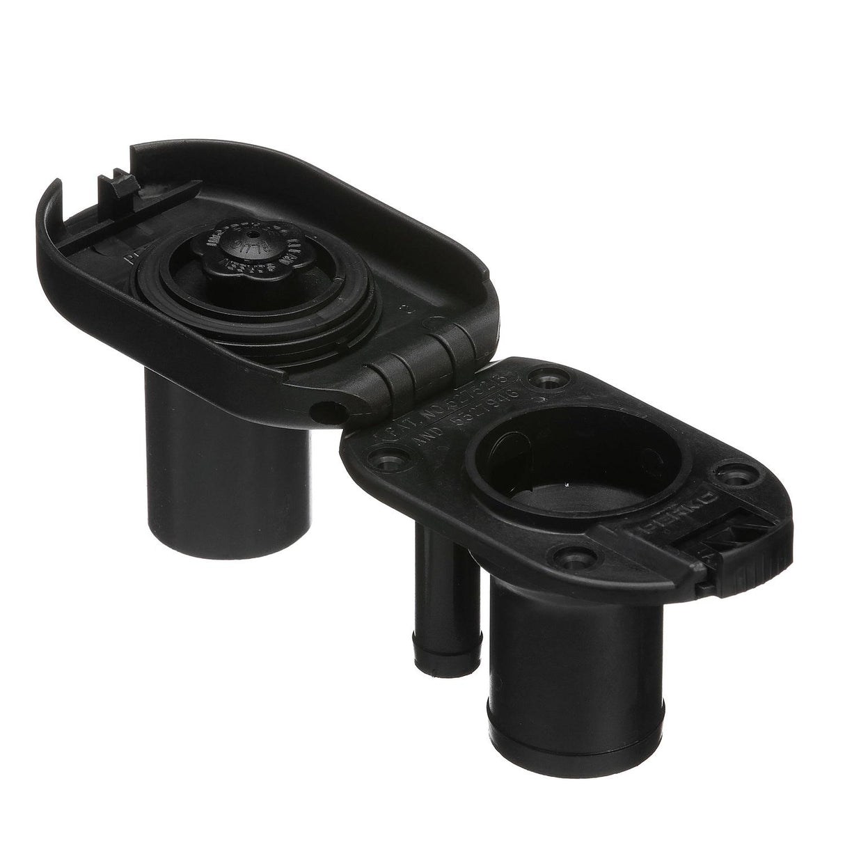 Seachoice 32061 Deck Mount Gas Fill Plate w/ Vent, Hinged Flip-Top, Molded Black Plastic - SC50-32061 - official Seachoice product image 4