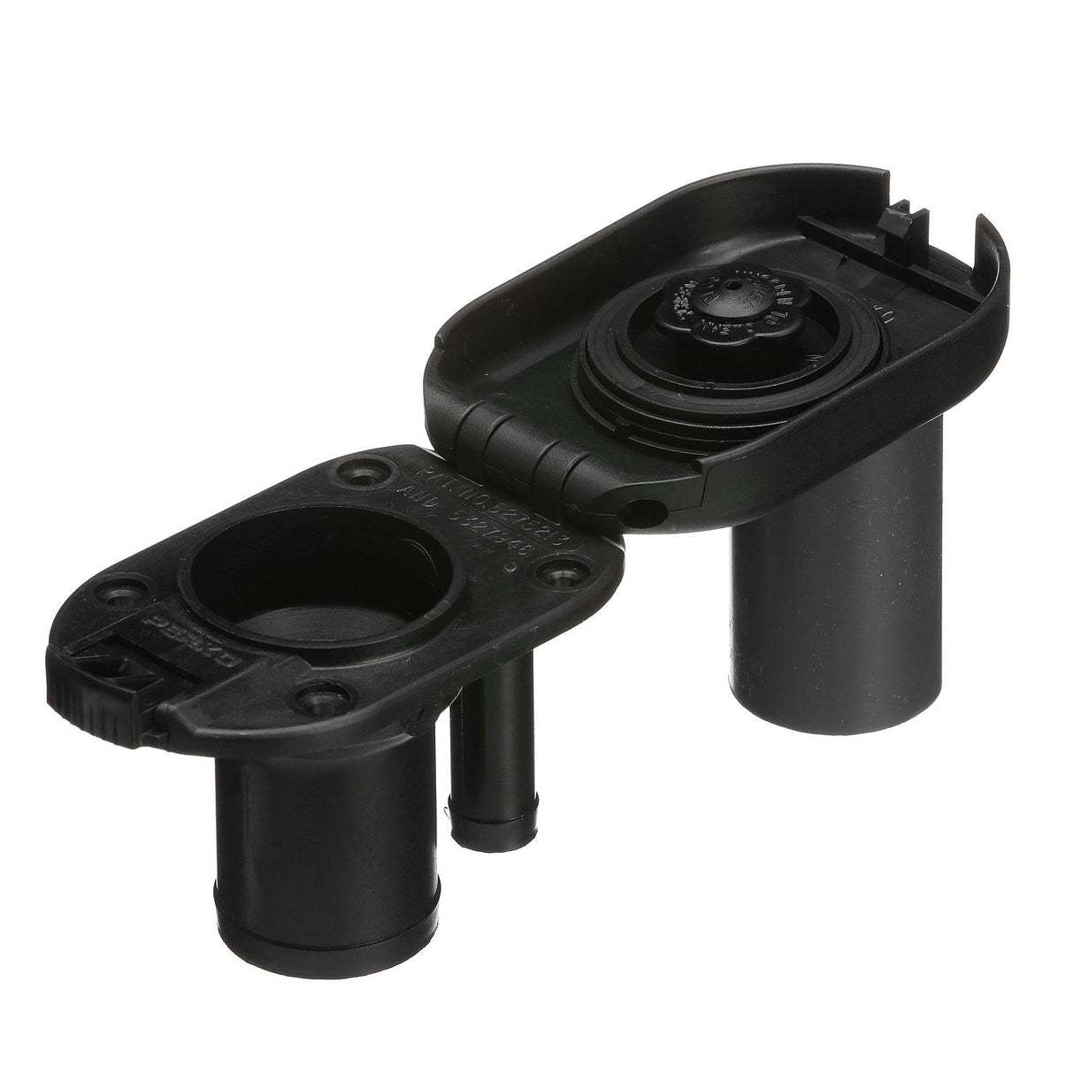 Seachoice 32061 Deck Mount Gas Fill Plate w/ Vent, Hinged Flip-Top, Molded Black Plastic - SC50-32061 - official Seachoice product image 3