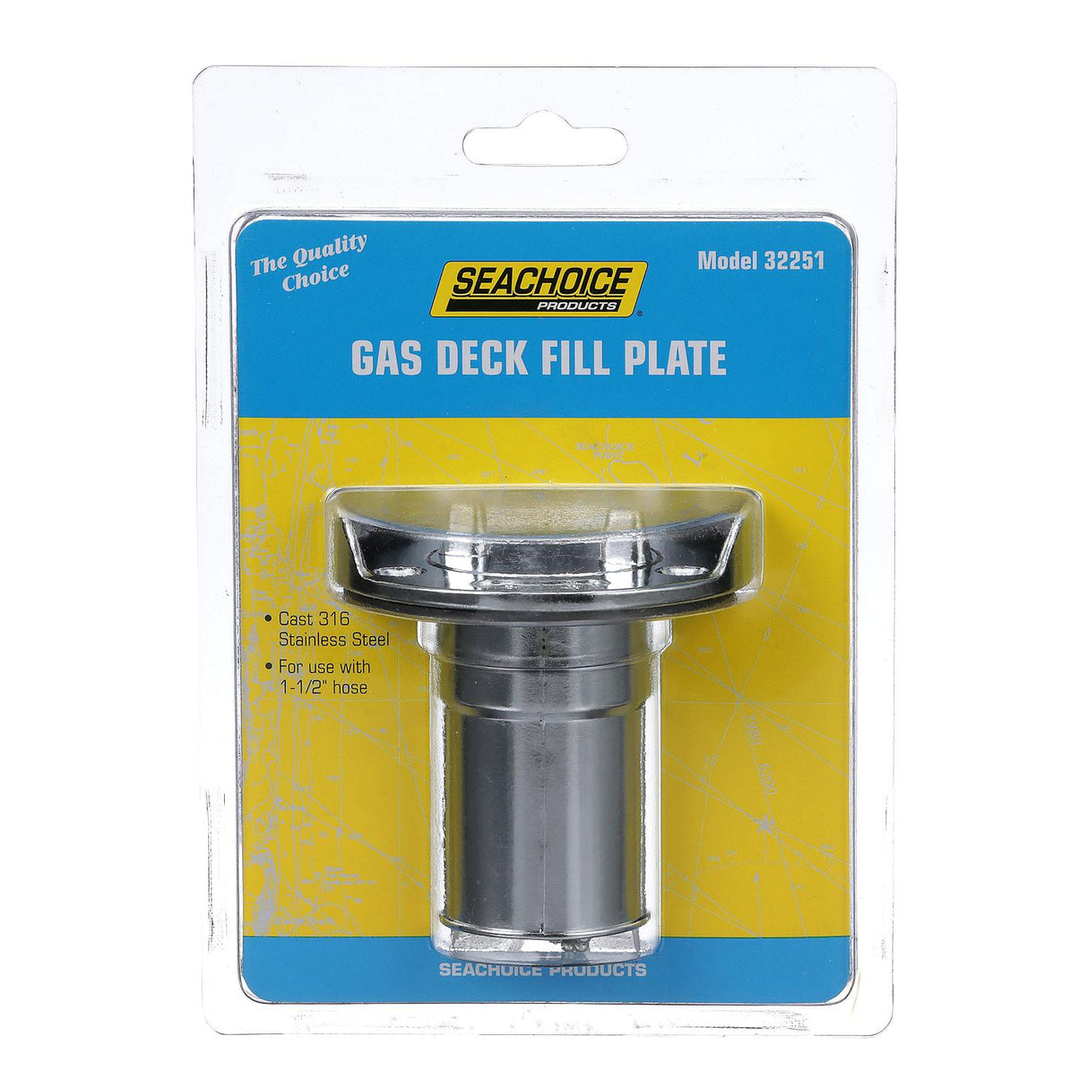 Seachoice Corrosion-Resistant Cast 316 Stainless Steel Deck Fill, Gas Fill w/ Cap - 32251