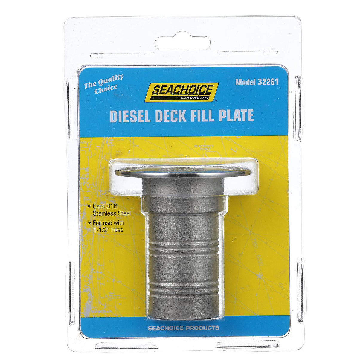 Seachoice Corrosion-Resistant Cast 316 Stainless Steel Deck Fill, Diesel Fill w/ Cap - 32261 - official Seachoice product image 4