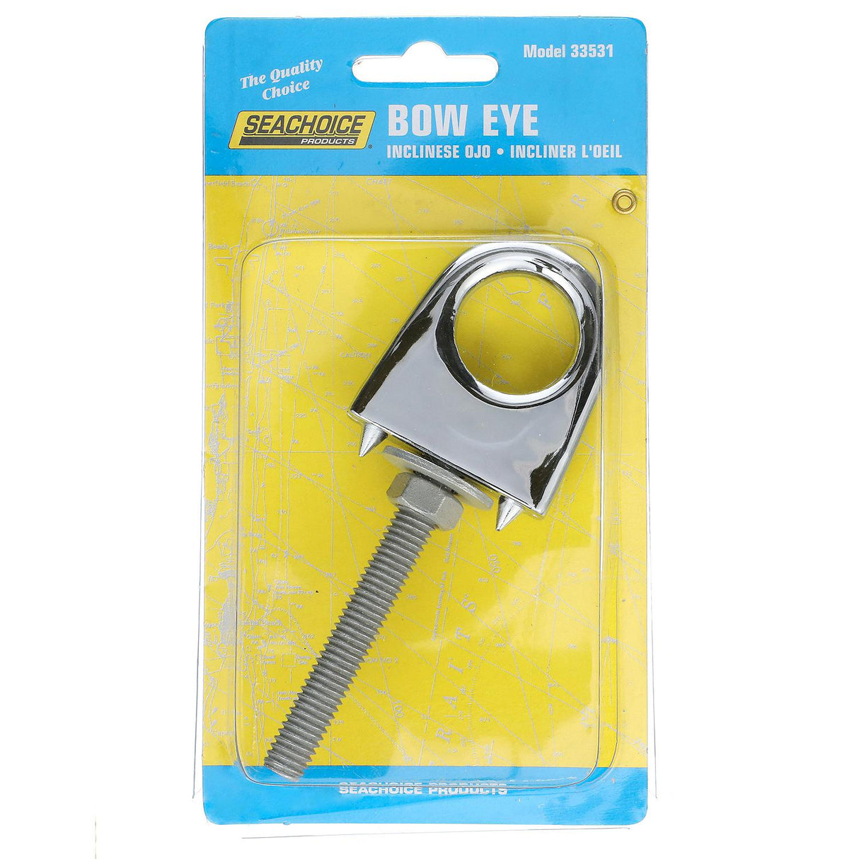 Seachoice 33531 Single Shank Bow Eye for Tow Lines or Boat Trailer Winch Hook, 3 in. Shank, 1 in. Eye Diameter - 33531 - official Seachoice product image 4