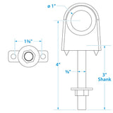 Seachoice 33531 Single Shank Bow Eye for Tow Lines or Boat Trailer Winch Hook, 3 in. Shank, 1 in. Eye Diameter - 33531 - official Seachoice product image 5
