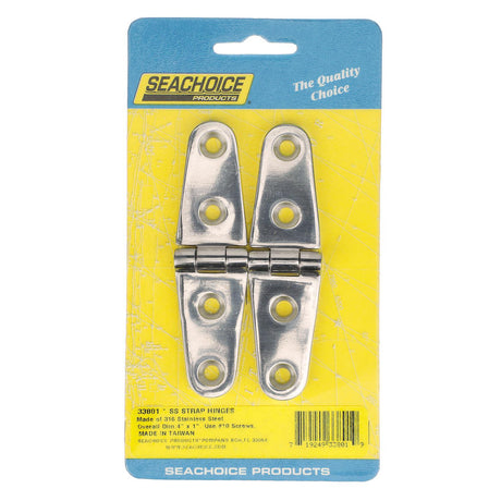 Seachoice Marine-Grade Strap Hinges, Polished 316 Stainless Steel, 4 in. X 1 in., Pack of 2 - SC50-33801 - official Seachoice product image 6