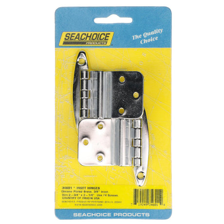 Seachoice Inset Hinges w/ 3/8 in. Inset, Chrome-Plated Brass, 2-3/4 in. X 2-1/8 in., Pack of 2 - SC50-34601 - official Seachoice product image 6