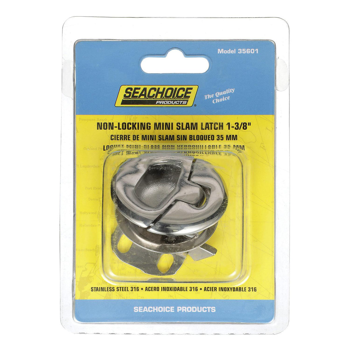 Seachoice Non-Locking Grand Slam Latch, 316 Stainless Steel, Mini Round 1-3/8 in., Watertight - 50-35601