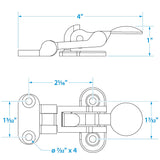 Seachoice Chrome-Plated Cast Brass Hatch Fastener - SC50-35841 - official Seachoice product image 3