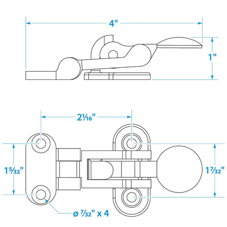 Seachoice Chrome-Plated Cast Brass Hatch Fastener - SC50-35841 - official Seachoice product image 3
