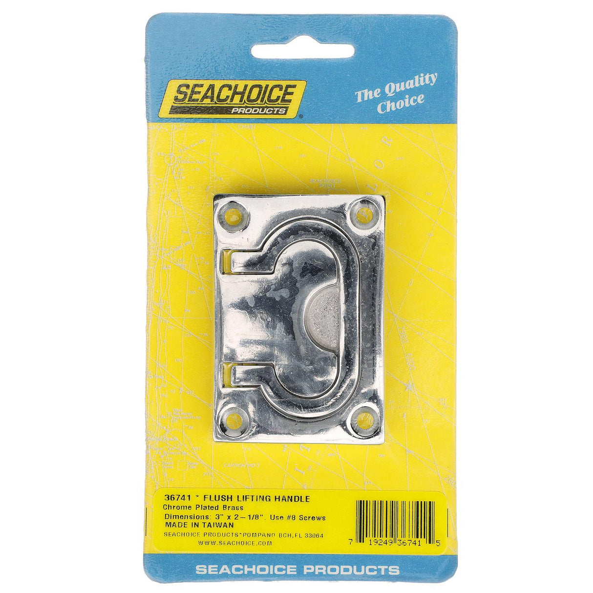 Seachoice Flush Mount Lifting Handle, Chrome-Plated Brass, 3 In. X 2-1/8 In. - 36741 - official Seachoice product image 5