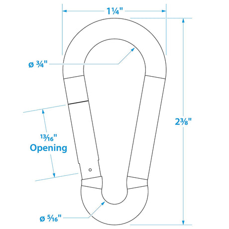 Seachoice Interlocking Spring Hook, 2.5 In. X 0.25 In., 240 Lb. Max Load - 36851 - official Seachoice product image 6