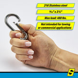 Seachoice Interlocking Spring Hook, 3.25 In. X 0.3125 In., 480 Lb. Max Load - 36861 - official Seachoice product image 9
