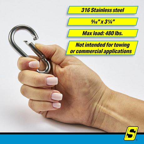 Seachoice Interlocking Spring Hook, 3.25 In. X 0.3125 In., 480 Lb. Max Load - 36861 - official Seachoice product image 9