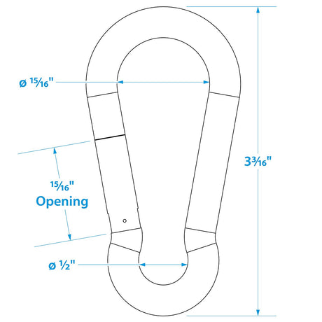 Seachoice Interlocking Spring Hook, 3.25 In. X 0.3125 In., 480 Lb. Max Load - 36861 - official Seachoice product image 6