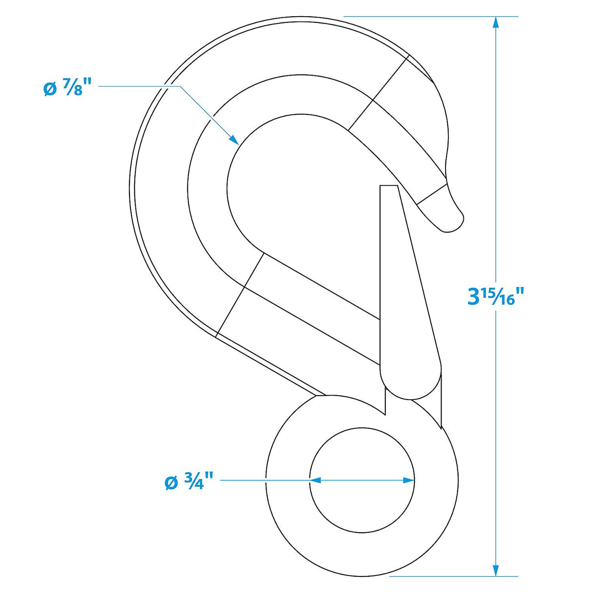 Seachoice Heavy Duty Steel Boat Trailer Winch Hook, 5/8 in. X 3-7/8 in. - 36981 - official Seachoice product image 5