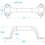 Seachoice 6 In. Transom Handle Chrome, One Size - 50-37501 - official Seachoice product image 2