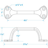 Seachoice Heavy Duty Transom Handle, Triple Chrome-Plated Cast Brass, 6 in. Round Grip - 50-37521 - official Seachoice product image 4