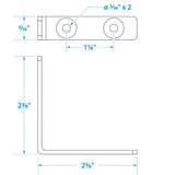 Seachoice Marine-Grade 90-Degree Angle Bracket, Polished 304 Stainless Steel, 2-3/8 in. X 1/2 in., Pack of 2 - 37551 - official Seachoice product image 3