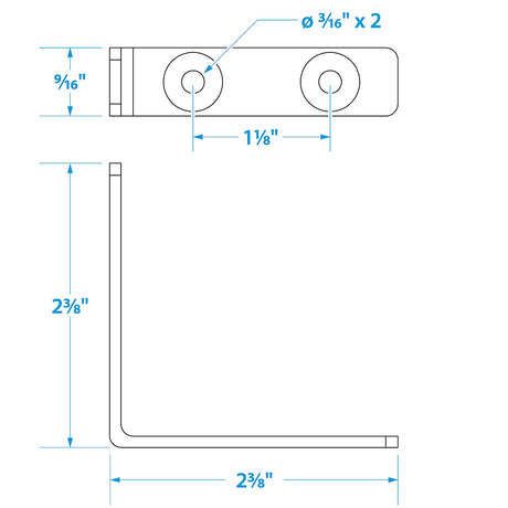 Seachoice Marine-Grade 90-Degree Angle Bracket, Polished 304 Stainless Steel, 2-3/8 in. X 1/2 in., Pack of 2 - 37551 - official Seachoice product image 3