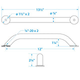 Seachoice Hand Rail, 12 in. Long, 304 Stainless Steel, Accepts 1/4-20 Bolts - 38301 - official Seachoice product image 3