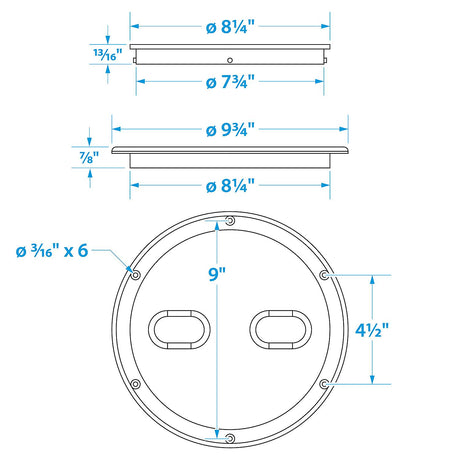 Seachoice 39421 Twist 'N' Lock Deck Plate, White Base and Lid, Up to 8-1/2 in. Diameter - 39421 - official Seachoice product image 7