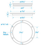 Seachoice White Pry-Up Deck Plate, Watertight, Up to 6-1/2 in. Diameter Hole - SC50-39501 - official Seachoice product image 4