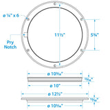 Seachoice White Pry-Up Deck Plate, Watertight, Up to 10-5/8 in. Diameter Hole - 39581 - official Seachoice product image 3