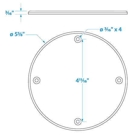 Seachoice 39601 Mounted Boat Plate Cover, Arctic White Finish, Up to 4 in. - 50-39601 - official Seachoice product image 3