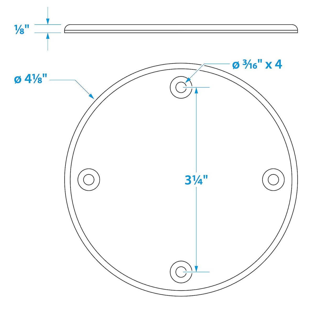 Seachoice 39621 Marine Boat Cover Plate, Arctic White, 4-1/8 in. Outer Diameter - 50-39621 - official Seachoice product image 4