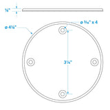 Seachoice 39621 Marine Boat Cover Plate, Arctic White, 4-1/8 in. Outer Diameter - 50-39621 - official Seachoice product image 4