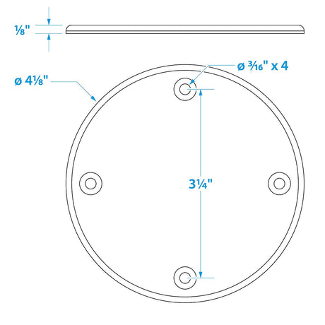 Seachoice 39621 Marine Boat Cover Plate, Arctic White, 4-1/8 in. Outer Diameter - 50-39621 - official Seachoice product image 4