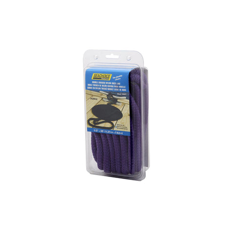 Seachoice Double-Braid Nylon Dock Line w/ Eye Splice, Pre-Shrunk, Heat Stabilized, 1/2 In. X 25 Ft., Purple - 40001 - official Seachoice product image 4