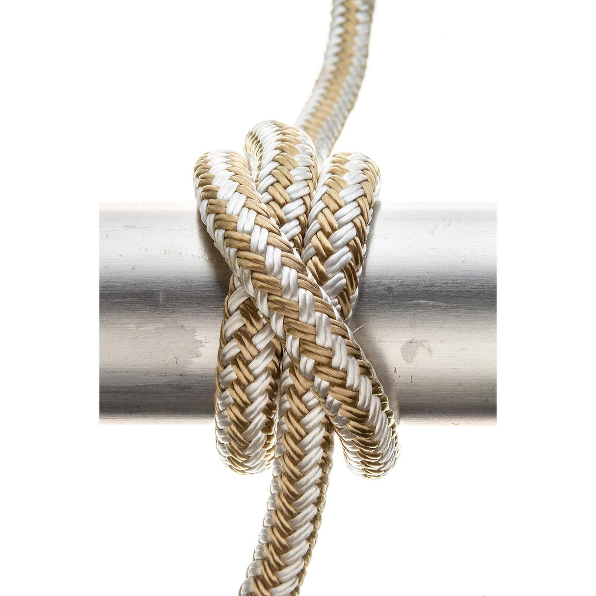 Seachoice Double-Braid Nylon Dock Line w/ Eye Splice, Pre-Shrunk, Heat Stabilized, 3/8 In. X 15 Ft., Gold White - 40011 - official Seachoice product image 5