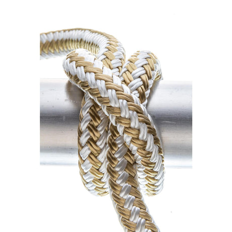 Seachoice Double-Braid Nylon Dock Line w/ Eye Splice, Pre-Shrunk, Heat Stabilized, 1/2 In. X 25 Ft., Gold White - 40041 - official Seachoice product image 4