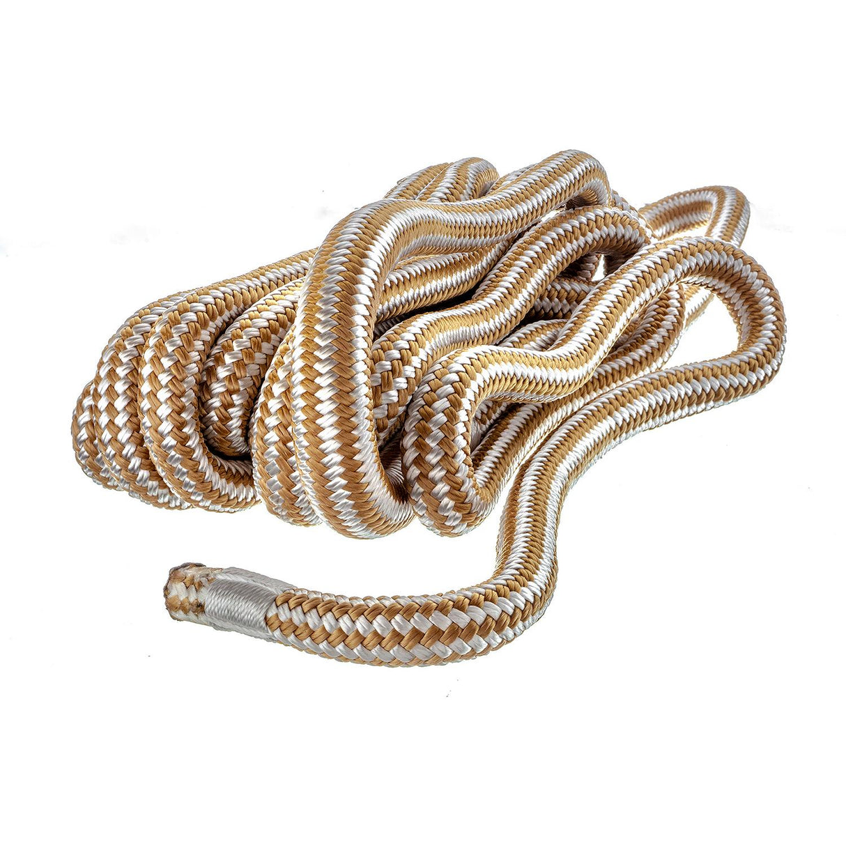 Seachoice Double-Braid Nylon Dock Line w/ Eye Splice, Pre-Shrunk, Heat Stabilized, 5/8 In. X 20 Ft., Gold White - 40071 - official Seachoice product image 4