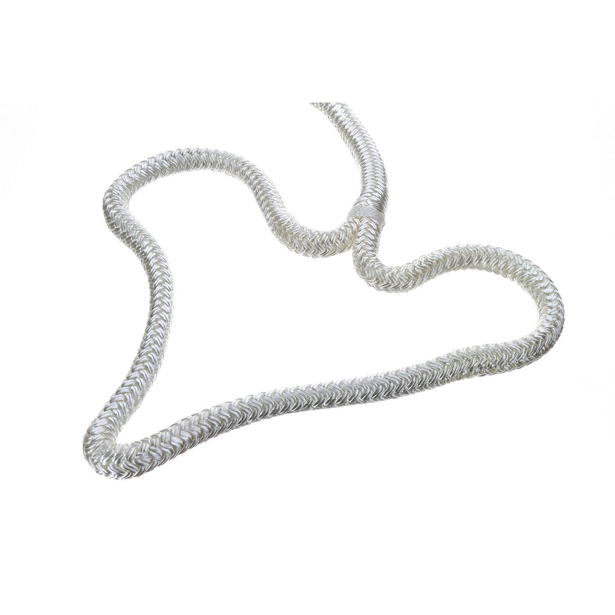 Seachoice Double-Braid Nylon Dock Line w/ Eye Splice, Pre-Shrunk, Heat Stabilized, 1/2 In. X 15 Ft., White - 40111