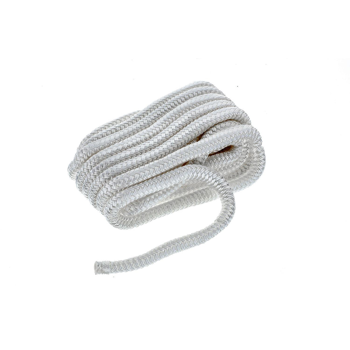 Seachoice Double-Braid Nylon Dock Line w/ Eye Splice, Pre-Shrunk, Heat Stabilized, 1/2 In. X 25 Ft., White - 40131