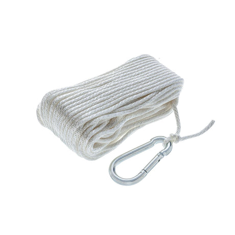 Seachoice Anchor Line Rope, Hollow Braid, Polypropylene, White, Spring Hook, 3/16 In. X 100 Ft. - 40221 - official Seachoice product image 3