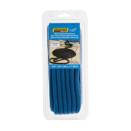 Seachoice Double-Braid Nylon Dock Line w/ Eye Splice, Pre-Shrunk, Heat Stabilized, 3/8 In. X 25 Ft., Blue - 40331 - official Seachoice product image 4