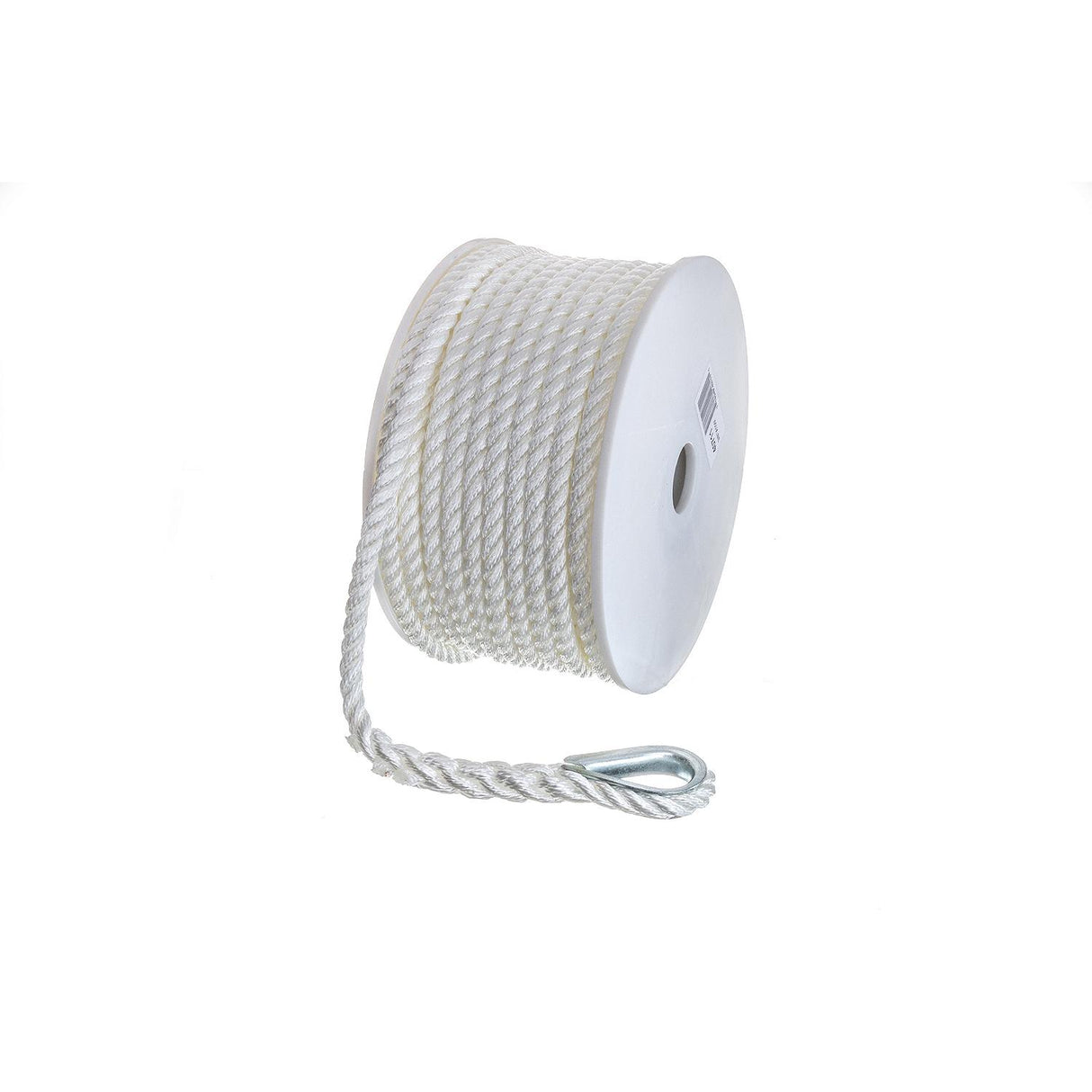 Seachoice Anchor Line Rope, 3-Strand Twisted, White, Nylon, 3/8 In. X 100 Ft. - 40711