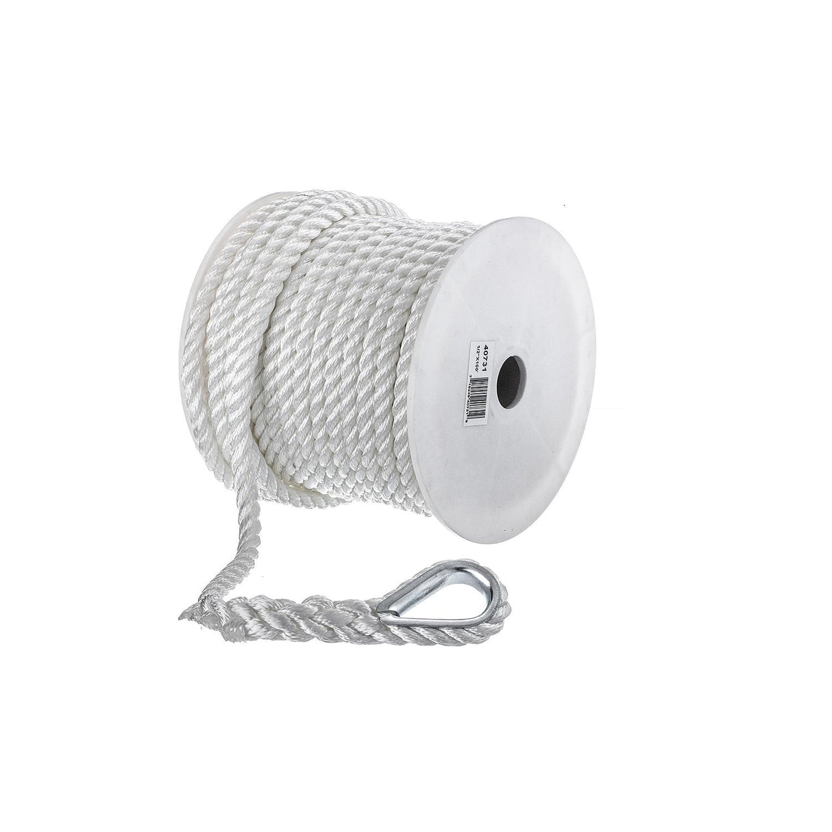 Seachoice Anchor Line Rope, 3-Strand Twisted, White, Nylon, 1/2 in. X 100 Ft. - 40731 - official Seachoice product image 3