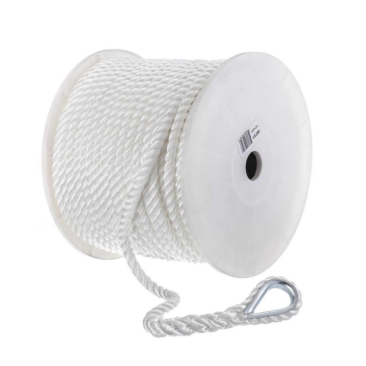 Seachoice Anchor Line Rope, 3-Strand Twisted, White, Nylon, 1/2 In. X 200 In. - 40751 - official Seachoice product image 4