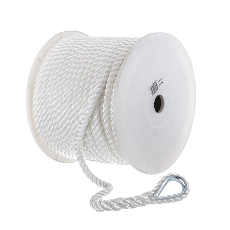 Seachoice Anchor Line Rope, 3-Strand Twisted, White, Nylon, 1/2 In. X 200 In. - 40751 - official Seachoice product image 4