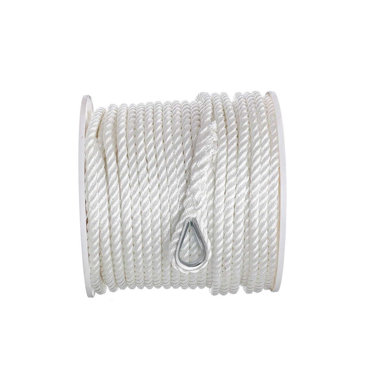 Seachoice Anchor Line Rope, 3-Strand Twisted, White, Nylon, 1/2 in. X 250 Ft. - 40781