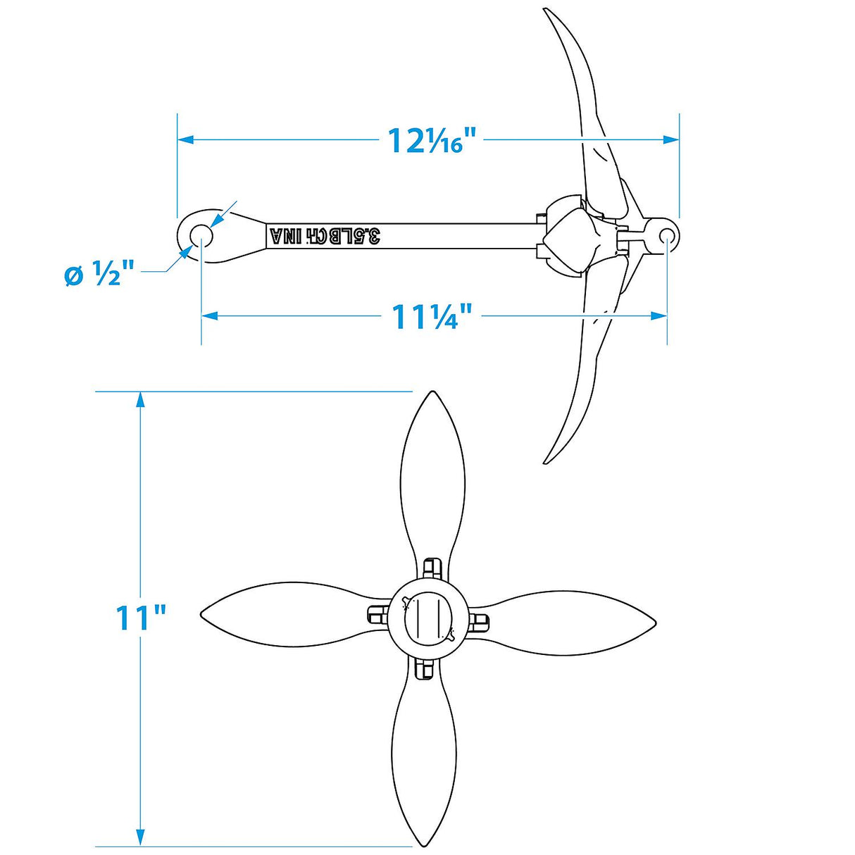 Seachoice Folding Grapnel Boat Anchor, 3.5 Lbs. - 50-41000 - official Seachoice product image 6