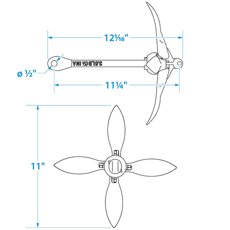 Seachoice Folding Grapnel Boat Anchor, 3.5 Lbs. - 50-41000 - official Seachoice product image 6