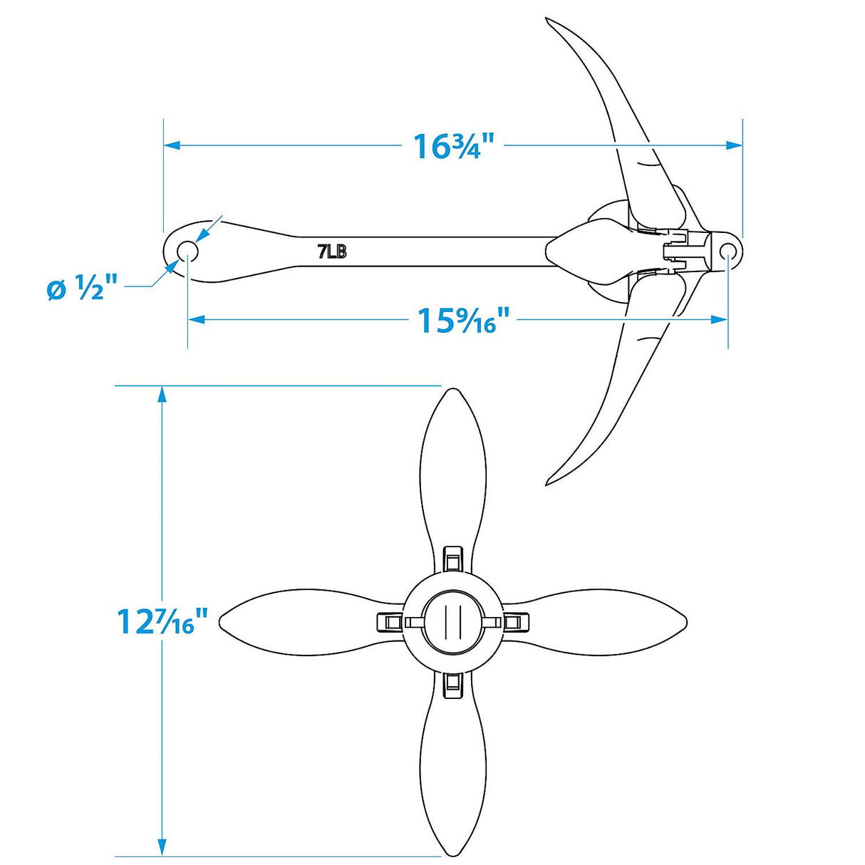 Seachoice Folding Grapnel Boat Anchor, 7 Lbs. - 50-41020 - official Seachoice product image 6